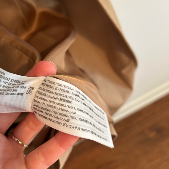 Abercrombie & Fitch Classic Trench Coat Wind Water Resistant Sz Small Camel Tan - Picture 5 of 9